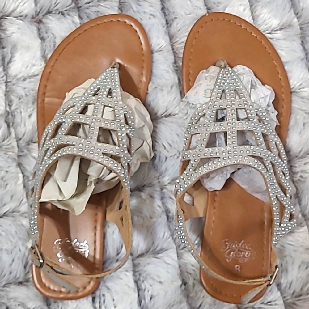 4/$25Sandals Size 8 Rhinestones straps